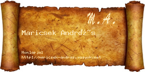 Maricsek András névjegykártya