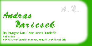 andras maricsek business card