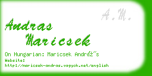 andras maricsek business card